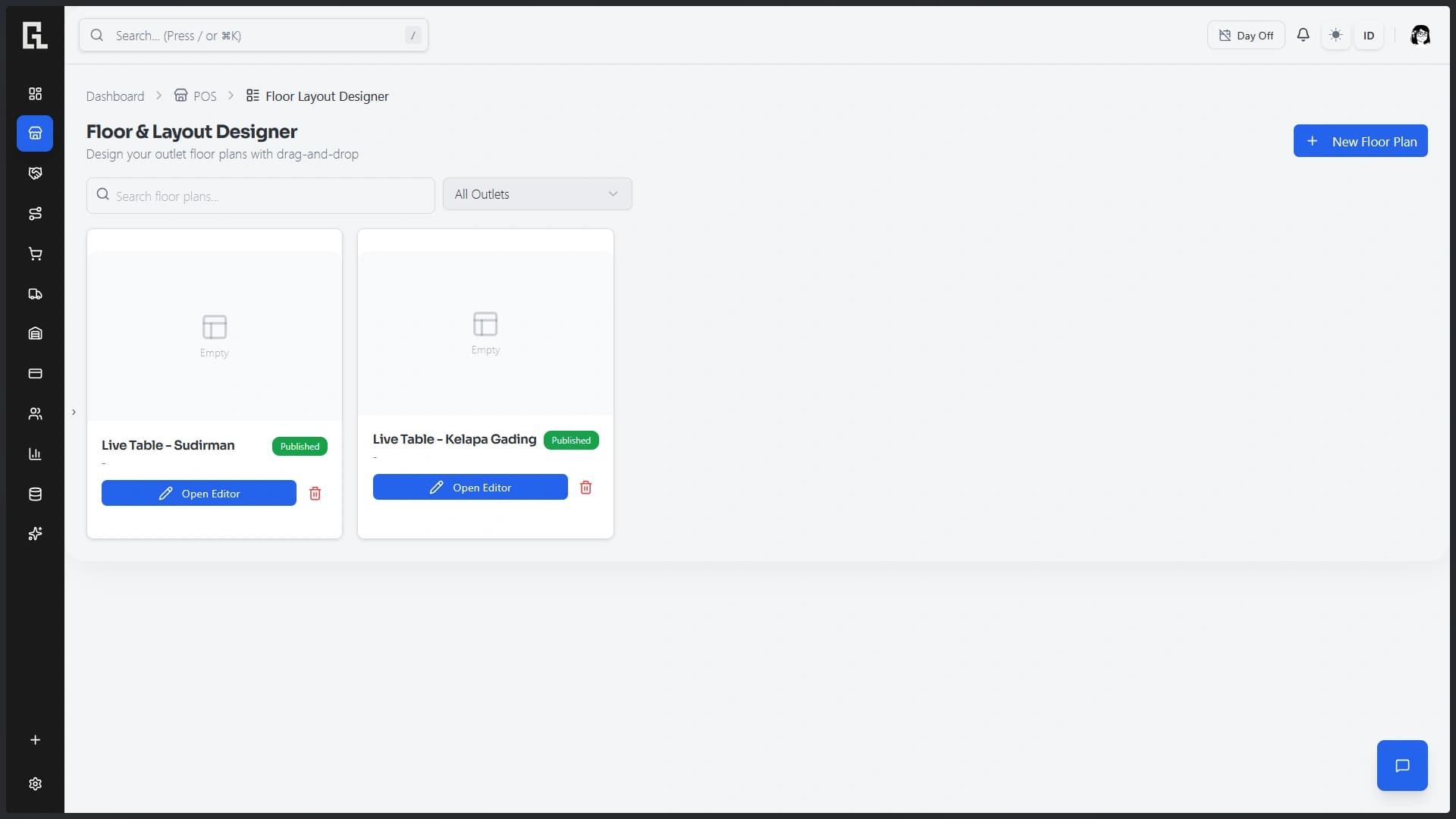 SalesView POS interface
